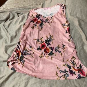 Elegant Floral Pink Tank Top